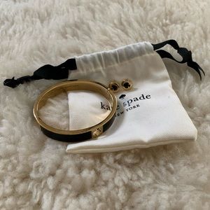 Kate Spade Black and Gold Bracelet and Stud Earring Set